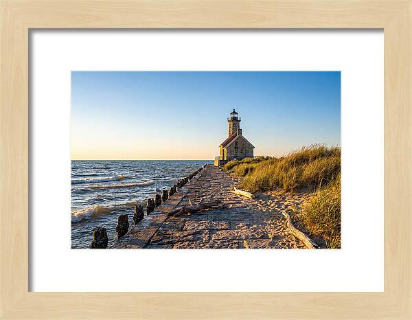 Grand Haven Pier Light At Sunset