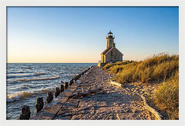 Grand Haven Pier Light At Sunset