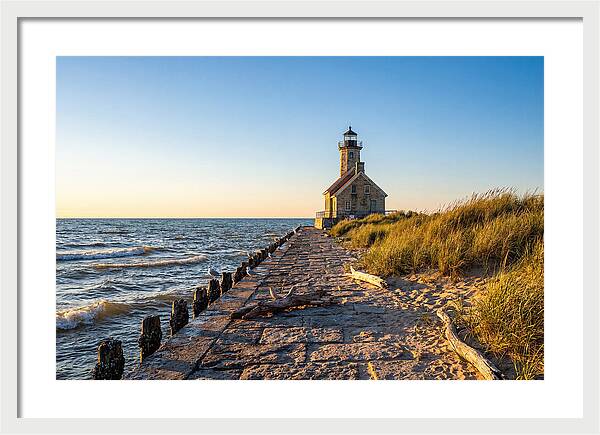 Grand Haven Pier Light At Sunset