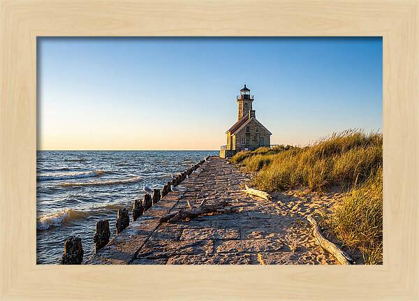 Grand Haven Pier Light At Sunset