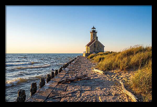 Grand Haven Pier Light At Sunset
