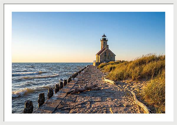 Grand Haven Pier Light At Sunset
