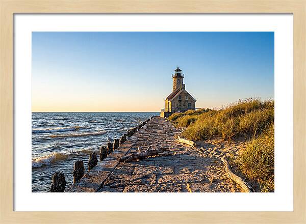 Grand Haven Pier Light At Sunset
