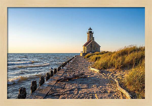 Grand Haven Pier Light At Sunset