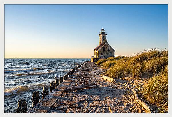 Grand Haven Pier Light At Sunset