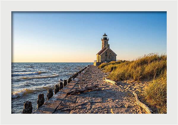 Grand Haven Pier Light At Sunset