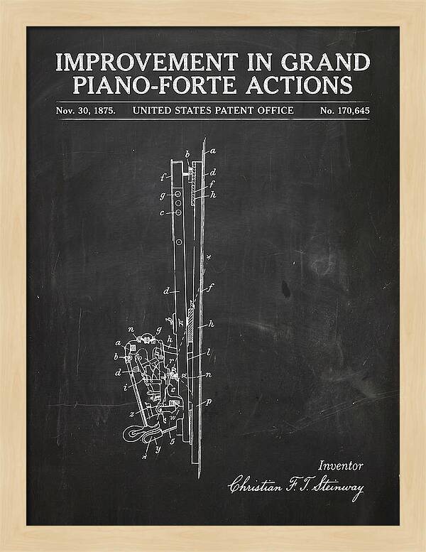 Grand Piano Action Steinway Chalkboard Patent Us170645a