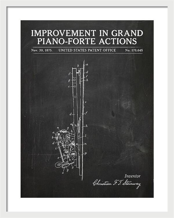 Grand Piano Action Steinway Chalkboard Patent Us170645a