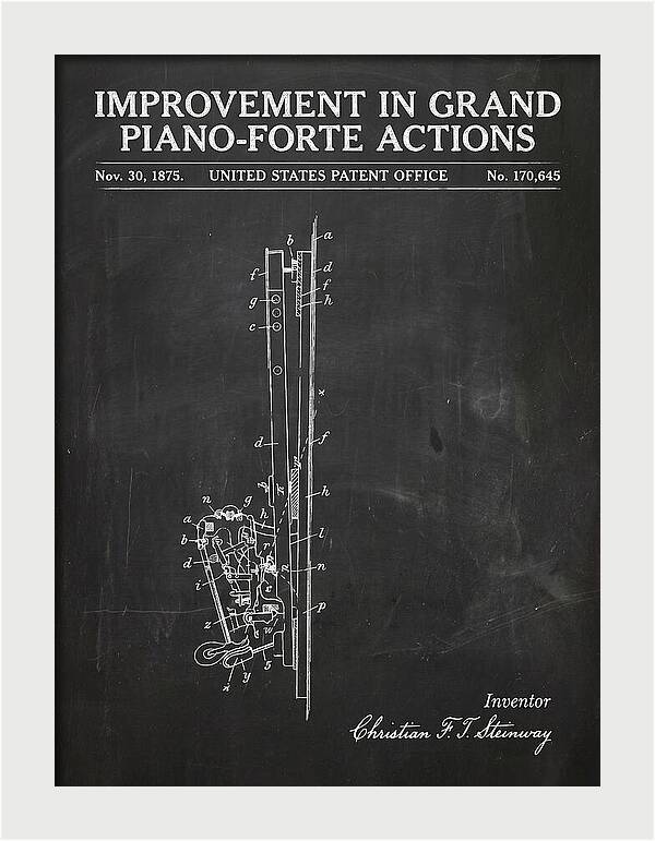 Grand Piano Action Steinway Chalkboard Patent Us170645a