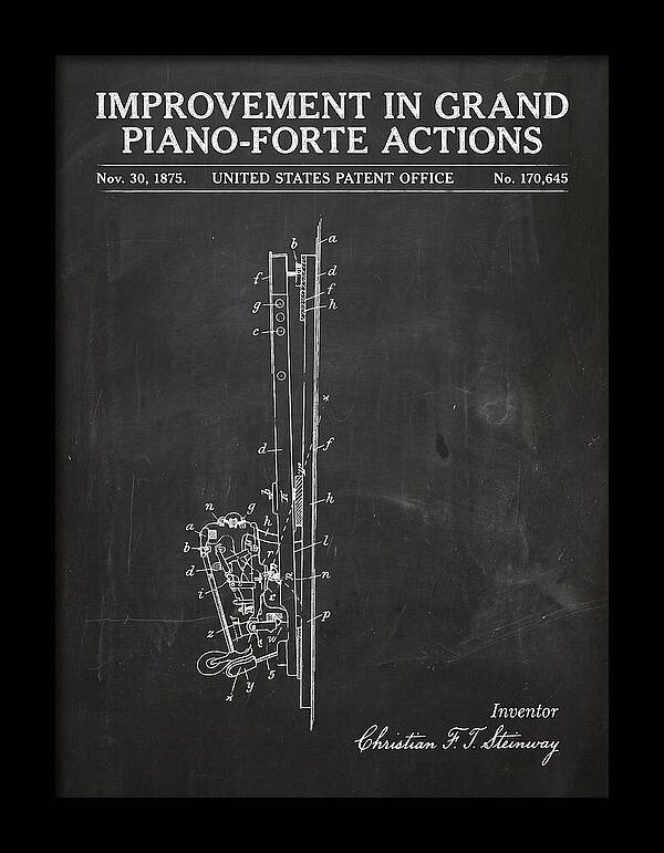 Grand Piano Action Steinway Chalkboard Patent Us170645a