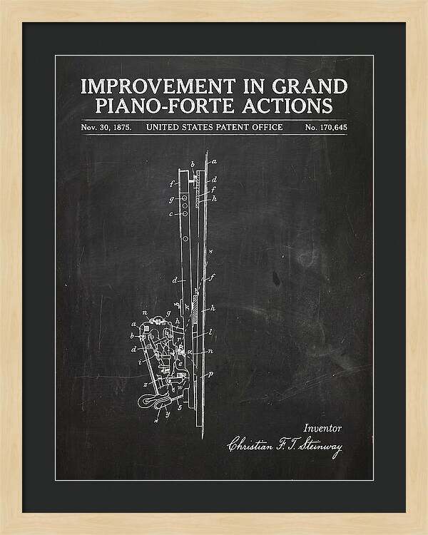 Grand Piano Action Steinway Chalkboard Patent Us170645a