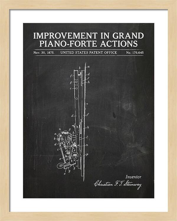 Grand Piano Action Steinway Chalkboard Patent Us170645a