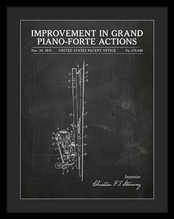 Grand Piano Action Steinway Chalkboard Patent Us170645a