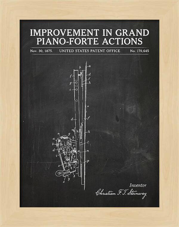 Grand Piano Action Steinway Chalkboard Patent Us170645a