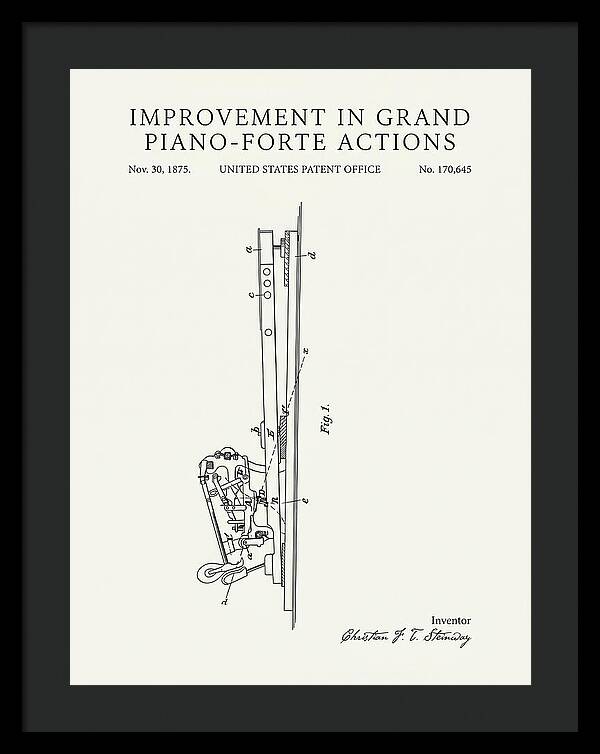 Grand Piano Action Steinway Minimalist Patent Us170645a