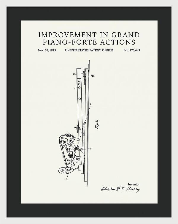 Grand Piano Action Steinway Minimalist Patent Us170645a