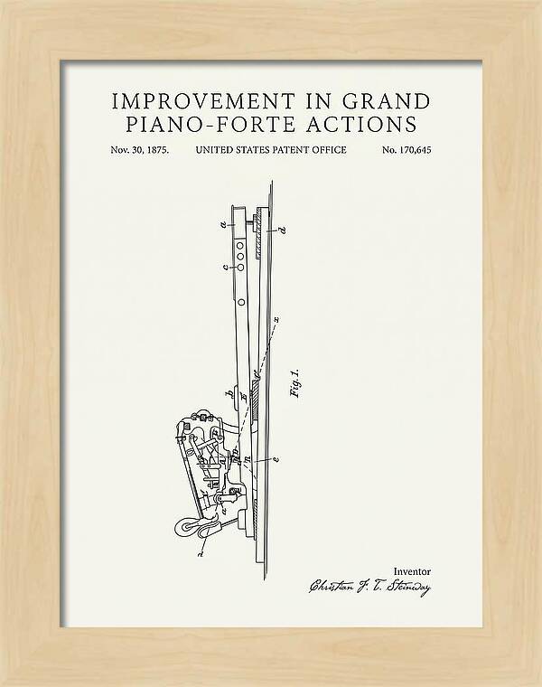 Grand Piano Action Steinway Minimalist Patent Us170645a