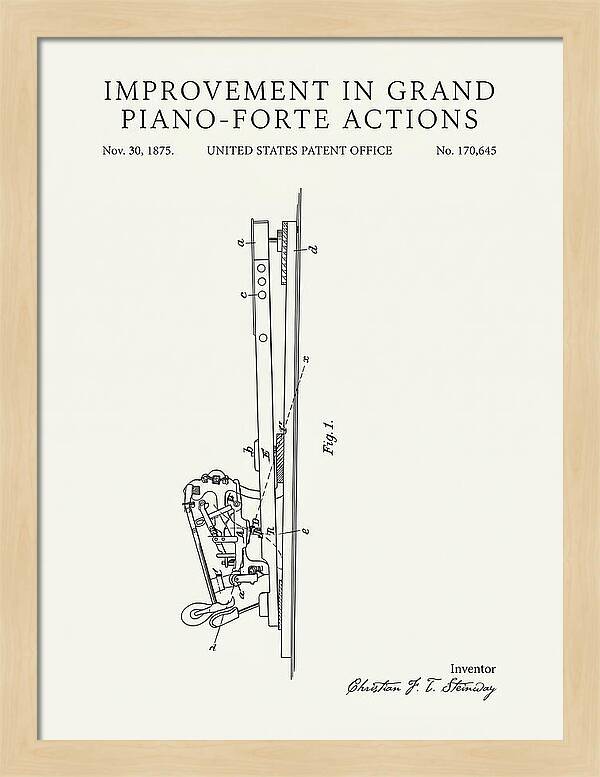 Grand Piano Action Steinway Minimalist Patent Us170645a