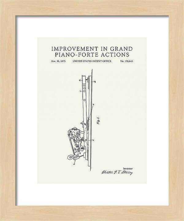 Grand Piano Action Steinway Minimalist Patent Us170645a