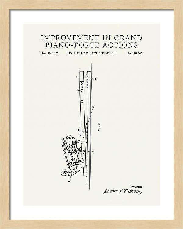 Grand Piano Action Steinway Minimalist Patent Us170645a