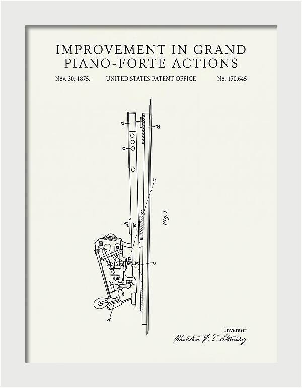 Grand Piano Action Steinway Minimalist Patent Us170645a