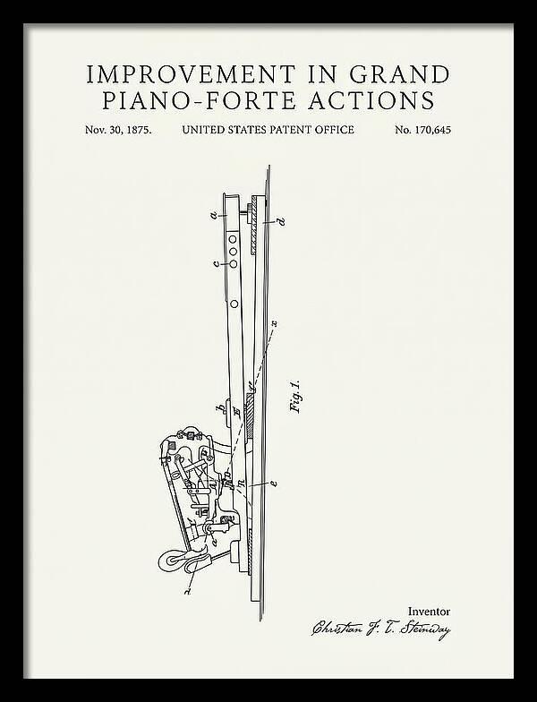 Grand Piano Action Steinway Minimalist Patent Us170645a