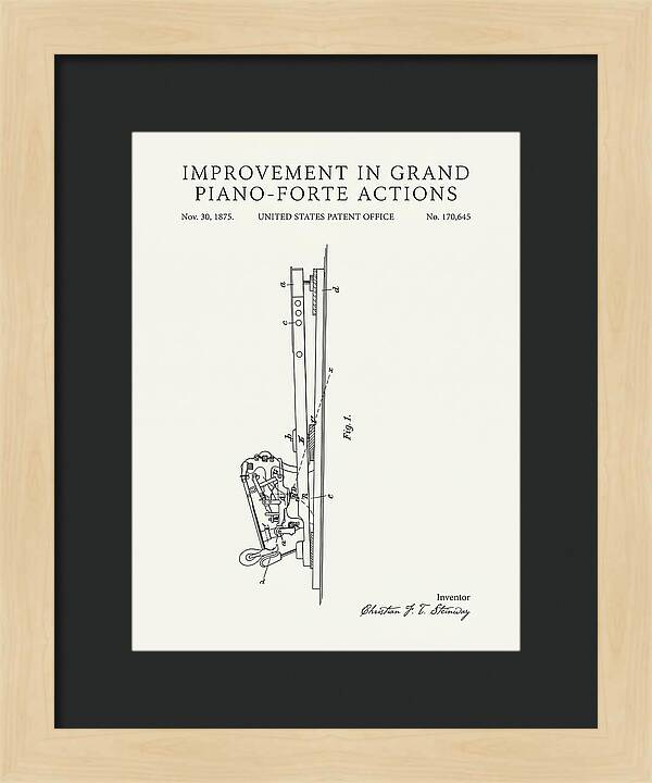 Grand Piano Action Steinway Minimalist Patent Us170645a