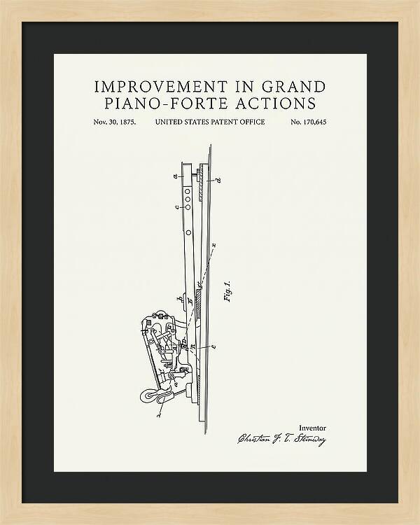 Grand Piano Action Steinway Minimalist Patent Us170645a