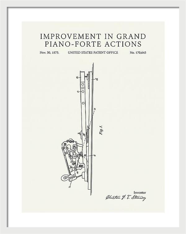 Grand Piano Action Steinway Minimalist Patent Us170645a