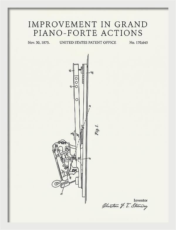 Grand Piano Action Steinway Minimalist Patent Us170645a