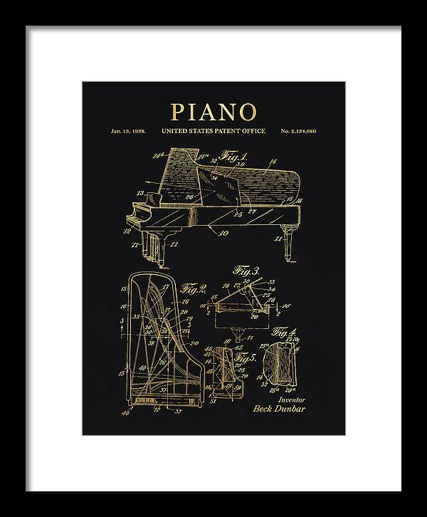 Grand Piano Beck Dunbar Gold Patent Us2134680a