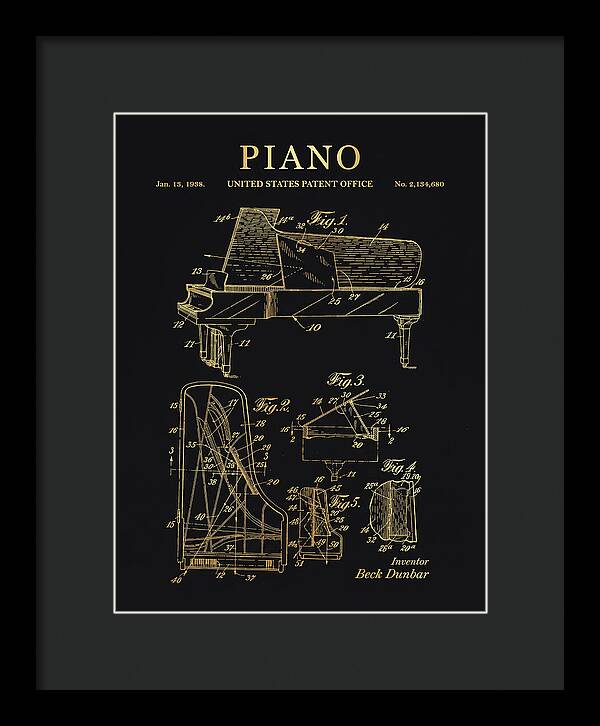 Grand Piano Beck Dunbar Gold Patent Us2134680a