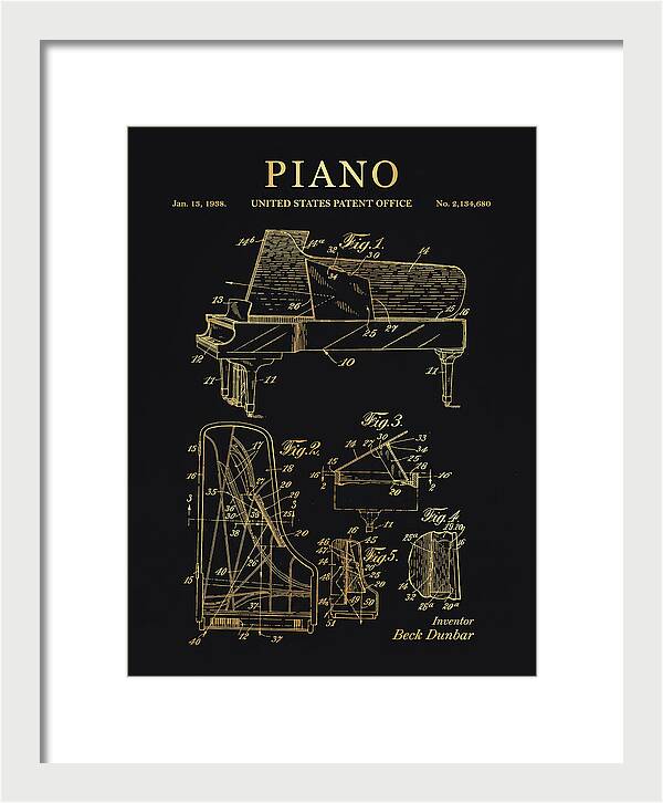 Grand Piano Beck Dunbar Gold Patent Us2134680a