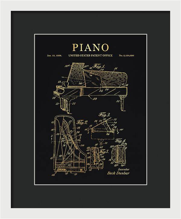 Grand Piano Beck Dunbar Gold Patent Us2134680a