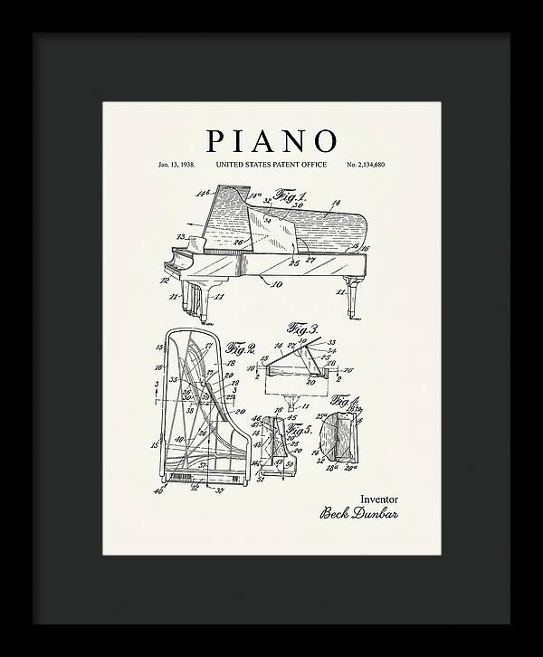 Grand Piano Beck Dunbar Minimalist Patent Us2134680a