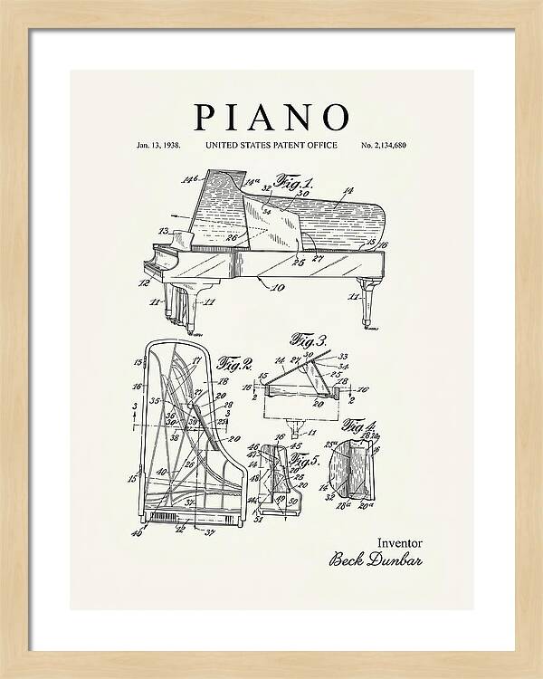Grand Piano Beck Dunbar Minimalist Patent Us2134680a