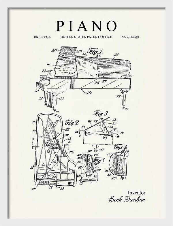 Grand Piano Beck Dunbar Minimalist Patent Us2134680a