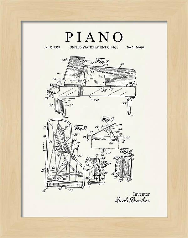 Grand Piano Beck Dunbar Minimalist Patent Us2134680a