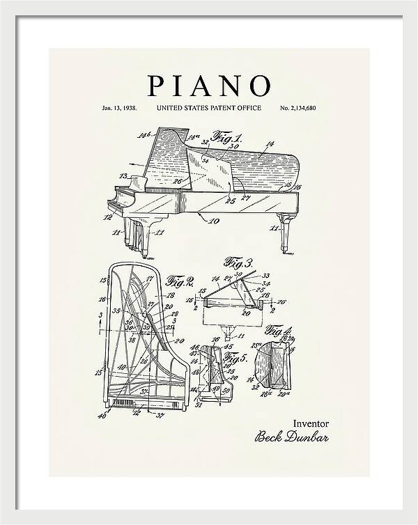 Grand Piano Beck Dunbar Minimalist Patent Us2134680a