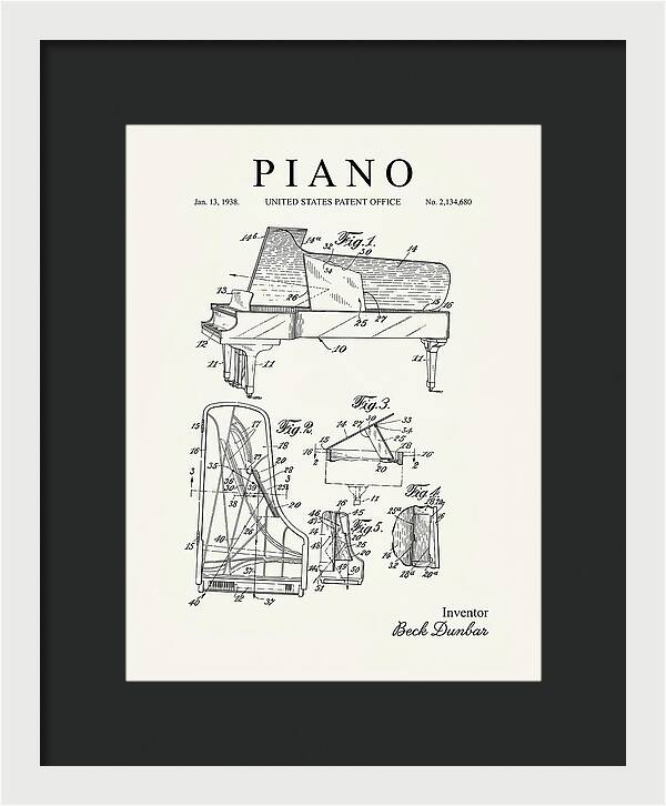 Grand Piano Beck Dunbar Minimalist Patent Us2134680a