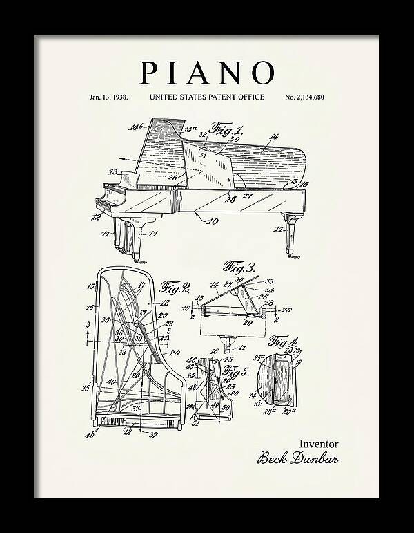 Grand Piano Beck Dunbar Minimalist Patent Us2134680a