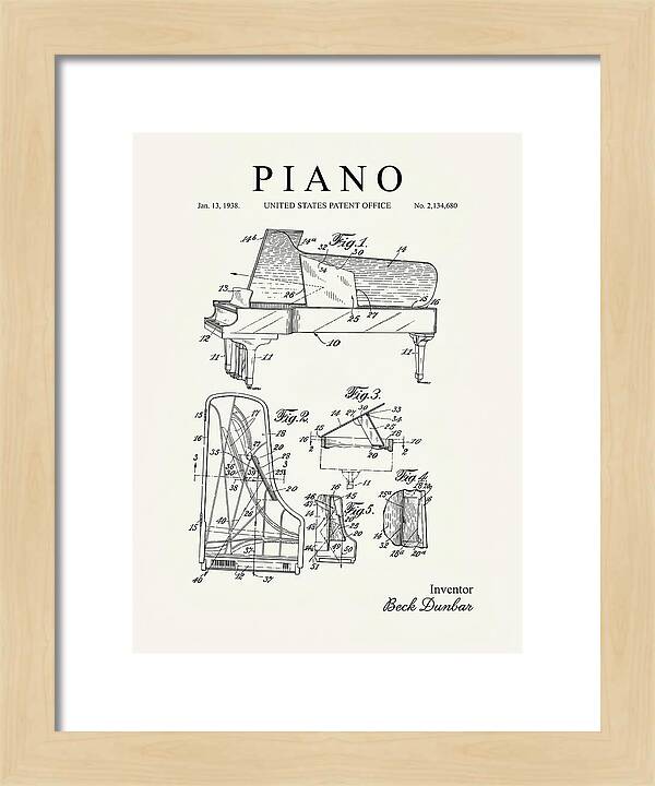 Grand Piano Beck Dunbar Minimalist Patent Us2134680a