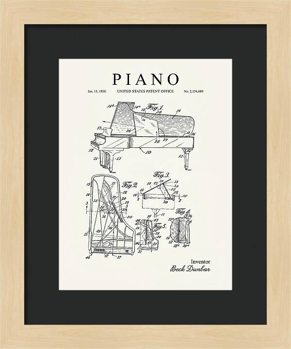 Grand Piano Beck Dunbar Minimalist Patent Us2134680a