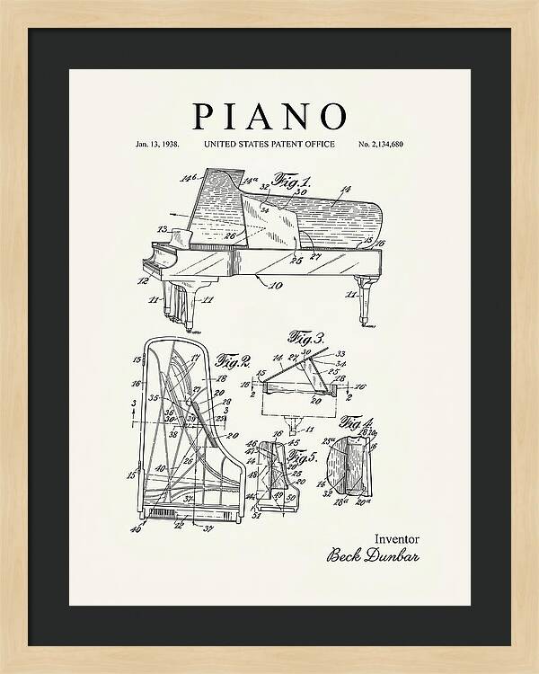 Grand Piano Beck Dunbar Minimalist Patent Us2134680a