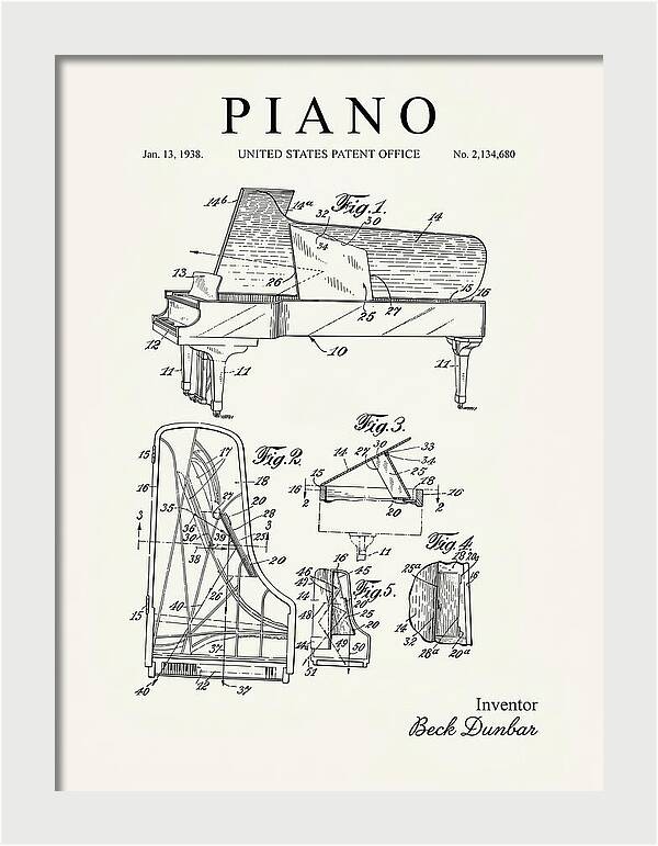 Grand Piano Beck Dunbar Minimalist Patent Us2134680a