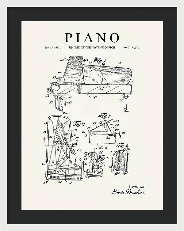 Grand Piano Beck Dunbar Minimalist Patent Us2134680a