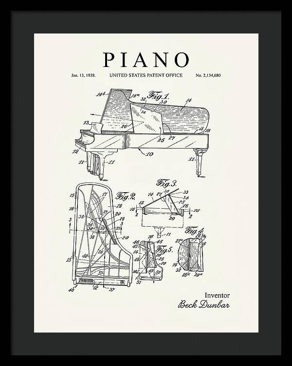 Grand Piano Beck Dunbar Minimalist Patent Us2134680a