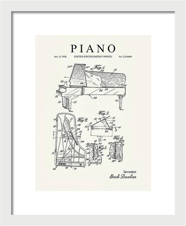Grand Piano Beck Dunbar Minimalist Patent Us2134680a