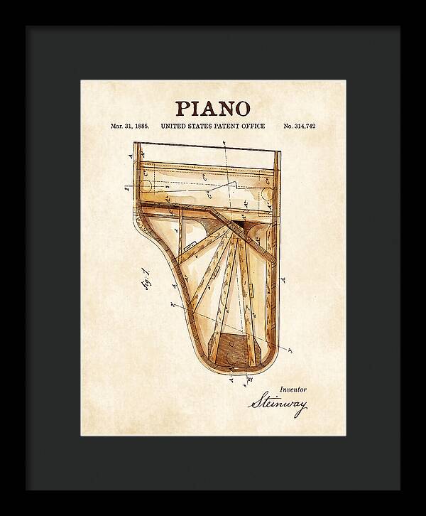 Grand Piano Case Steinway Watercolor Patent Us314742a