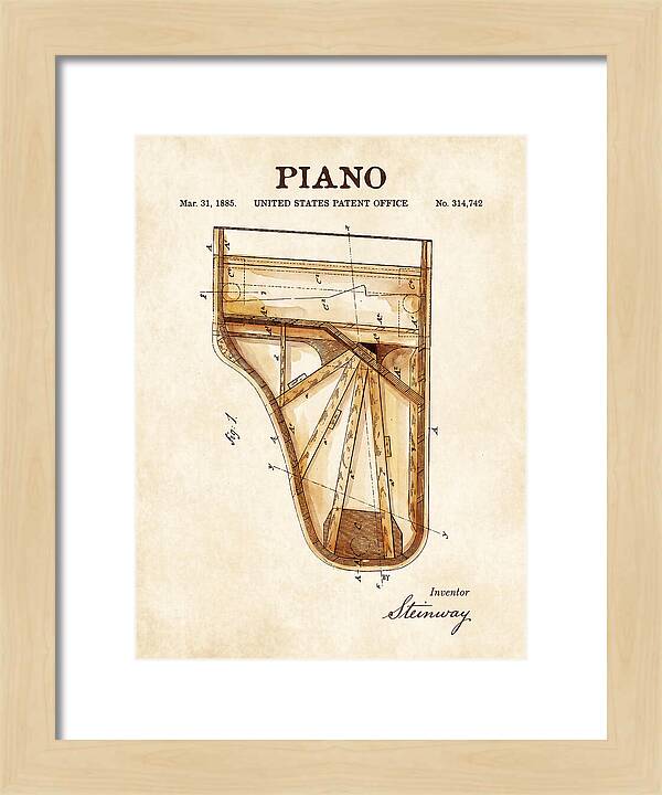 Grand Piano Case Steinway Watercolor Patent Us314742a